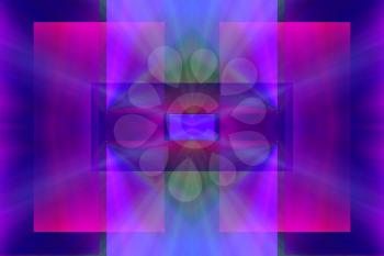Purple blue geometric abstract. 3D rendering