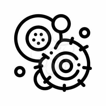 Cancerous Stem Cell Pathogen Element Vector Icon Thin Line Sign. Pathogen Bacteria Attack Linear Pictogram. Chemical Microbe Type Infection Microorganism Contour Monochrome Illustration