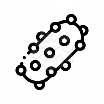Virus Pathogen Element Vector Thin Line Sign Icon. Unhealthy Pathogen Microscopic Bacteria Linear Pictogram. Chemical Microbe Type Infection Microorganism Contour Monochrome Illustration