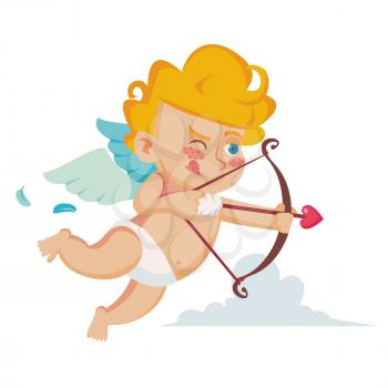 Cupid Vector. Cupids Bow. Happy Valentine s Day. Element For Graphic Design. Isolated Flat Cartoon Character Illustration