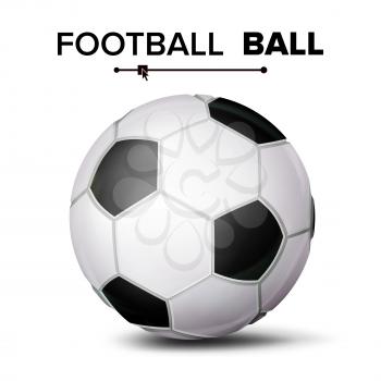 Football Ball Isolated Vector. Soccer Ball. Realistic Illustration