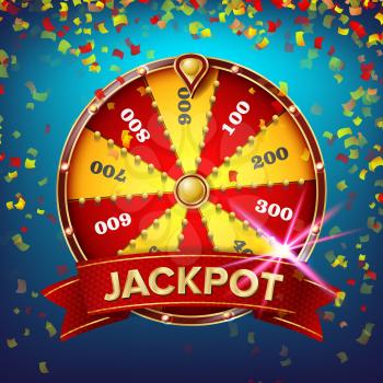 Fortune Wheel Banner Vector. Luck Sign. Lottery Luck. Lucky Jackpot Poster Design. Glowing Prize Illustration
