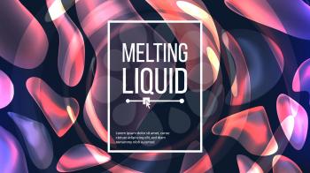 Fluid Liquid Background Vector. Dark Cover. Abstract Flowing Geometric Texture. Dynamic Illustration