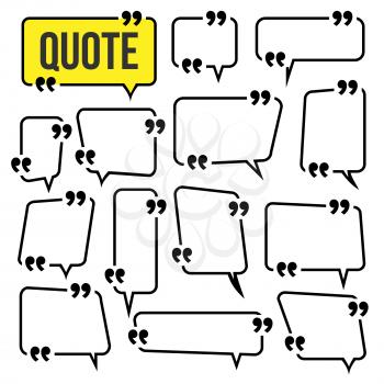 Quote Frame Set Vector. Frame For Text Comment Template. Isolated Illustration