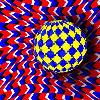 Illusion Vector. Optical 3d Art. Motion Dynamic Effect. Optical Effect. Swirl Illusion. Hypnosis Fallacy Geometric Magic Background Illustration