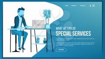 Web Page Design Vector. Business Concept. Web Design And Development. Cartoon Character. Global Monitoring. Illustration