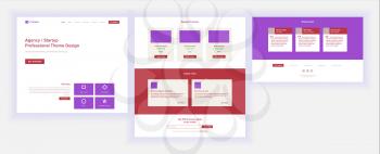 Main Web Page Design Vector. Website Business Reality. Landing Template. Creative Project. Information Tools. Financial Mining. Partner Option. Illustration