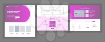 Main Web Page Design Vector. Website Business Style. Landing Template. Abstract Project Cover. Idea Structure. Financial Mining. Partner Option. Illustration