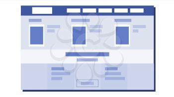 Website Flat Design Vector. Page Plan. Coding. Web Development. Website Template Illustration