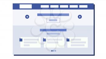 Website Flat Design Vector. UI Window. Sample Web Page Design. Illustration