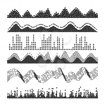 Sound Waves Vector. Pulse Abstract. Digital Frequency Track Equalizer Illustration