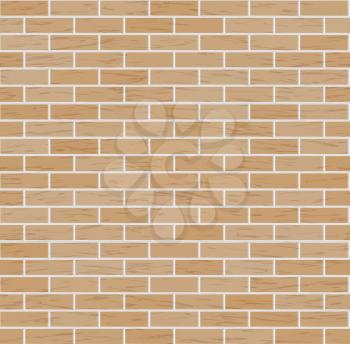 Seamless Brown Brick Wall Vector Background Illustration