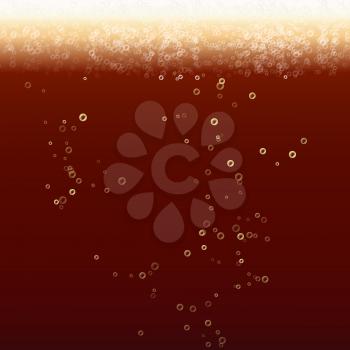 Cola Bubbles Vector Background. Dark Soda Droplets Background.
