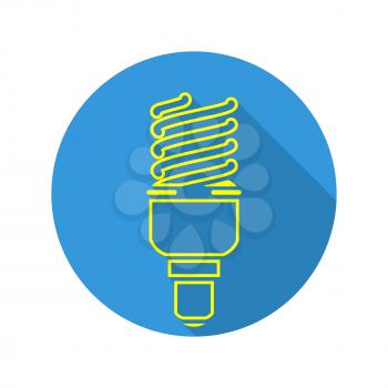 Energy Saving Light Vector Illustration. Fluorescent Light Bulb Icon.