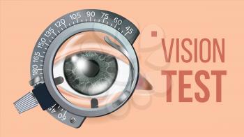 Eye Test Banner Vector. Clinic Consultation. Optometrist Check. Medical Background Illustration