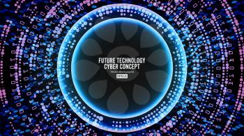Future Technology Cyber Concept Background. Abstract Hi Speed Digital Design. Security Network Backdrop. Vector Illustration.