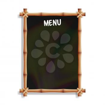 Menu Board. Cafe Or Restaurant Menu Bulletin Black Board. Isolated On White Background. Realistic