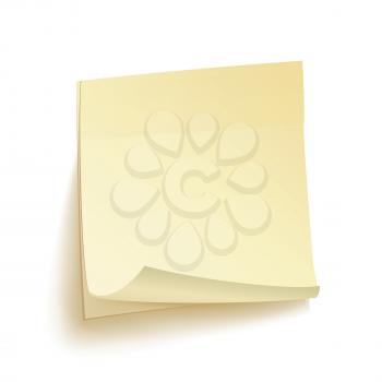 Paper Work Notes Isolated Vector. Sticky Note Illustration On White