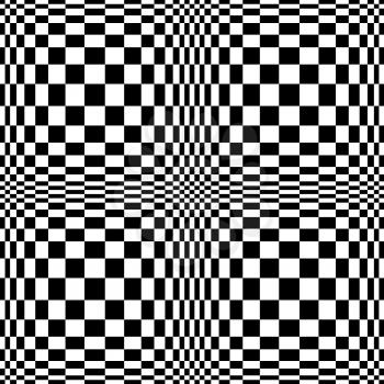 Optical Illusion. Vector 3d Art. Distortion Dynamic Effect. Geometric Magic Background.