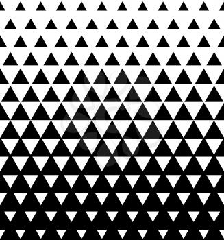 Halftone Triangular Pattern Vector. Abstract Transition Triangular Pattern Wallpaper. Seamless Black And White Triangle Geometric