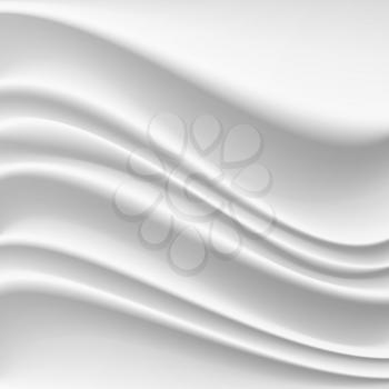 Wavy Silk Abstract Background Vector. Realistic Fabric Silk Texture