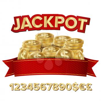 You Win Screen Isolated Vector. ackground For Online Casino, Gambling Club, Poker, Billboard.