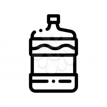 Healthy Water Bottle Vector Sign Thin Line Icon. Filtered Healthcare Water, Liquid Treatment Linear Pictogram. Recycling Environmental Ecosystem Plumbing Industry Monochrome Contour Illustration