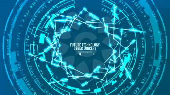 Futuristic Technology Connection Structure. Vector Abstract Background. Future Cyber Concept. Hi Speed Digital Design. Security Network