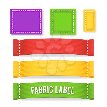 Color Label Fabric Blank Vector. Different Sizes And Colors. Ready For Your Design. Vector