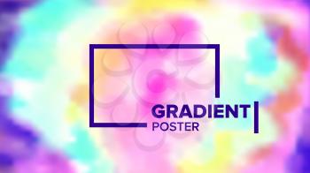 Gradient Fluid Background Vector. Motion Backdrop. Horizontal Label. Digital Concept. Liquid Design Illustration