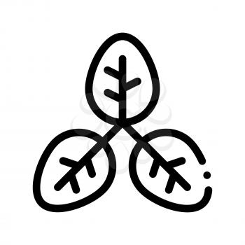Bush Offshoot Plant Leaves Vector Thin Line Icon. Organic Cosmetic, Natural Component Plant Leaf Linear Pictogram. Eco-friendly, Cruelty-free Product, Molecular Analysis Contour Illustration