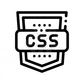 Coding Language CSS System Vector Thin Line Icon. Binary System, Data Encryption Linear Pictogram. Web Style Development, Programming Bug Fixing, HTML, Script Contour Illustration