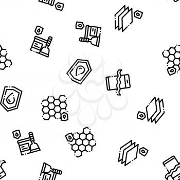 Waterproof Materials Vector Seamless Pattern. Waterproof Material For Personal, Industrial Use Linear Pictograms. Water Resistant Device, Clothes, Moisture Absorbing Substance Contour Illustrations