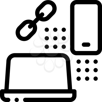 computer and phone connection icon vector. computer and phone connection sign. isolated contour symbol illustration