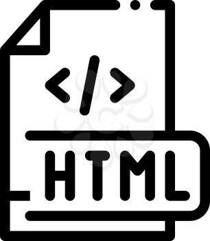 front end html code icon vector. front end html code sign. isolated contour symbol illustration