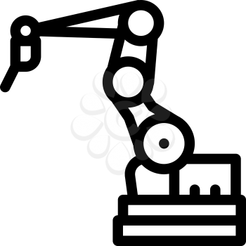 manufacturing robotic arm icon vector. manufacturing robotic arm sign. isolated contour symbol illustration