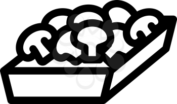 mushroom container icon vector. mushroom container sign. isolated contour symbol illustration