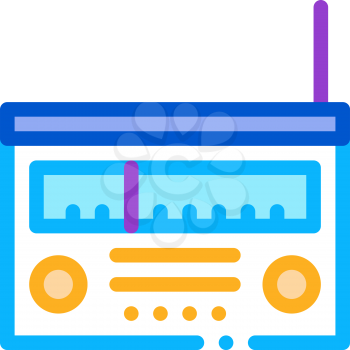 radio gadget icon vector. radio gadget sign. color symbol illustration
