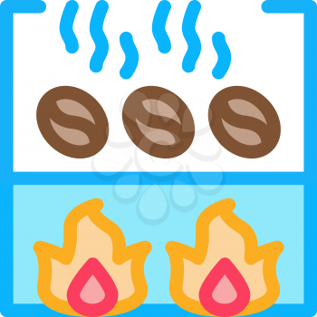 coffee beans fry icon vector. coffee beans fry sign. color symbol illustration