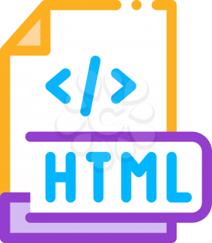 front end html code icon vector. front end html code sign. color symbol illustration