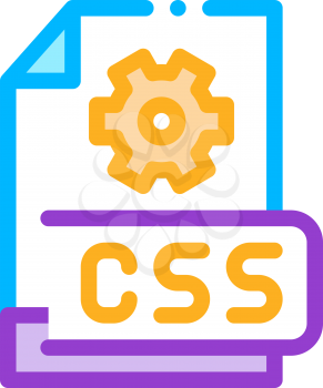 front end css code icon vector. front end css code sign. color symbol illustration