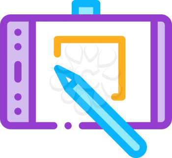 web site design on tablet icon vector. web site design on tablet sign. color symbol illustration