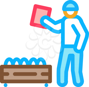 mushroom farm worker icon vector. mushroom farm worker sign. color symbol illustration