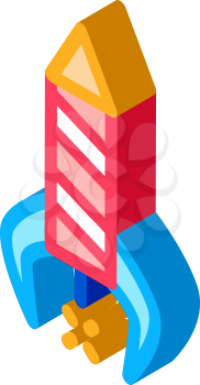 firework rocket icon vector. isometric firework rocket sign. color isolated symbol illustration