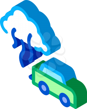 car smog smoke icon vector. isometric car smog smoke sign. color isolated symbol illustration