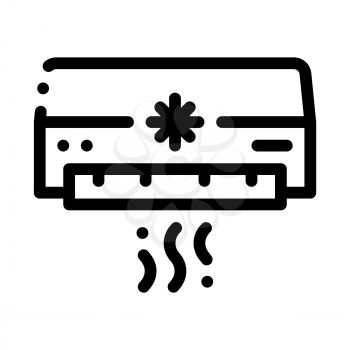 Air Conditioner Cooling Power Technology Vector Icon Thin Line. Cooling And Humidity, Airing, Ionisation And Heating Concept Linear Pictogram. Conditioning Related Monochrome Contour Illustration