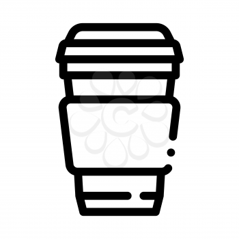 Coffee Tea Drink Cup Package Packaging Vector Icon Thin Line. Carton Open And Closed Packaging Concept Linear Pictogram. Parcel, Box Shipping Equipment Black And White Contour Illustration