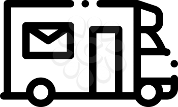 Mail Truck Postal Transportation Company Icon Vector Thin Line. Contour Illustration