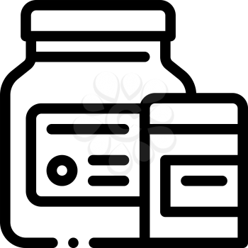 Medicine Healthcare Bottles Supplements Icon Vector Thin Line. Contour Illustration