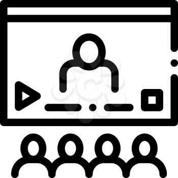 Video Presentation Icon Vector. Outline Video Presentation Sign. Isolated Contour Symbol Illustration